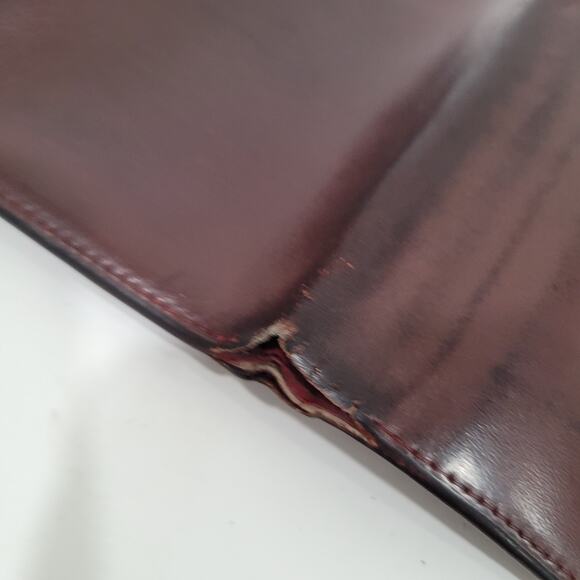 Cartier Vintage Wallet Trifold Leather Bordeaux Red Medium Retro Kisslock Fair - Picture 8 of 11